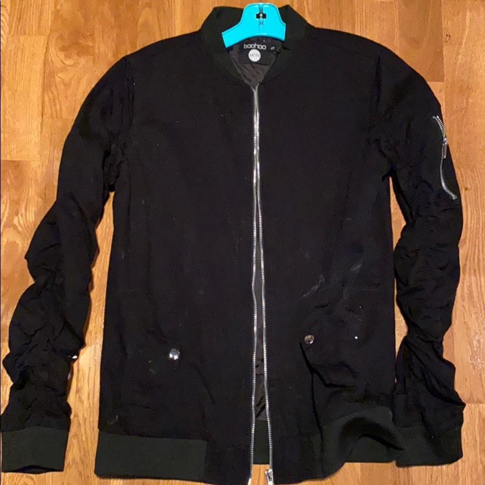 Boohoo Man Black Bomber